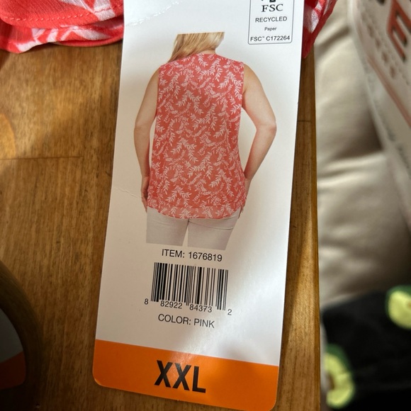 Christina B Multicolor Round Neckline Sleeveless Tank Top double layered xxl New - Picture 6 of 6